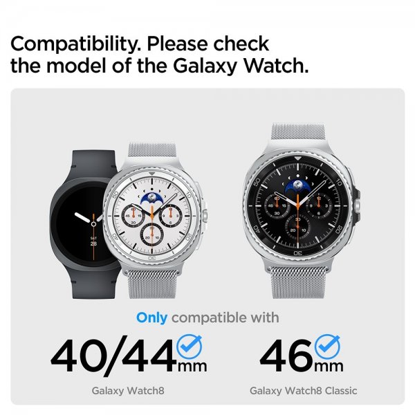 Spigen Samsung Galaxy Watch 8 40/44mm/Classic 46mm ranneke Metal Fit Silver