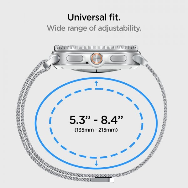 Spigen Samsung Galaxy Watch 8 40/44mm/Classic 46mm ranneke Metal Fit Silver