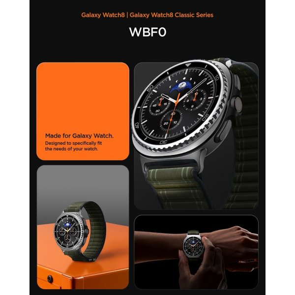 Spigen Samsung Galaxy Watch 8 40/44mm/Classic 46mm ranneke WBF0 vihreä