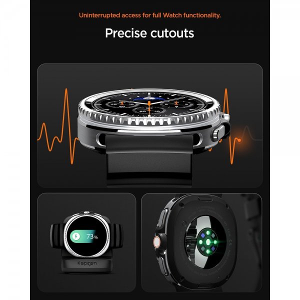 Spigen Samsung Galaxy Watch 8 40/44mm/Classic 46mm ranneke WBS2 musta