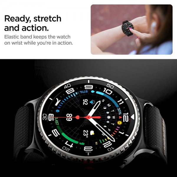 Spigen Samsung Galaxy Watch 8 40/44mm/Classic 46mm ranneke Lite Fit musta