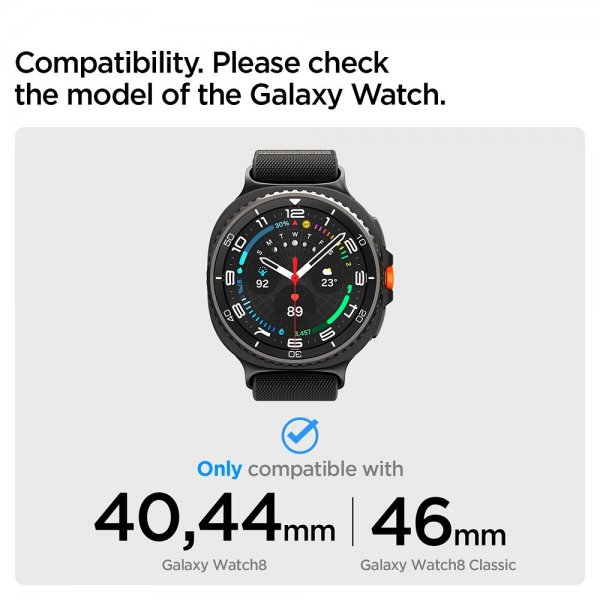Spigen Samsung Galaxy Watch 8 40/44mm/Classic 46mm ranneke Lite Fit musta