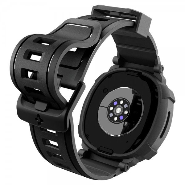 Spigen Samsung Galaxy Watch 8 40mm Ranneke ja Suojakuori Rugged Armor Pro Matte Black