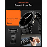 Spigen Samsung Galaxy Watch 8 44mm ranneke ja suojakotelo Rugged Armor Pro Matte Black