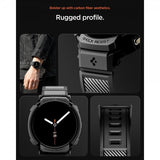 Spigen Samsung Galaxy Watch 8 44mm ranneke ja suojakotelo Rugged Armor Pro Matte Black