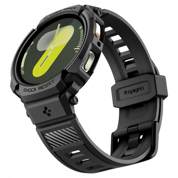 Spigen Samsung Galaxy Watch 8 44mm ranneke ja suojakotelo Rugged Armor Pro Matte Black