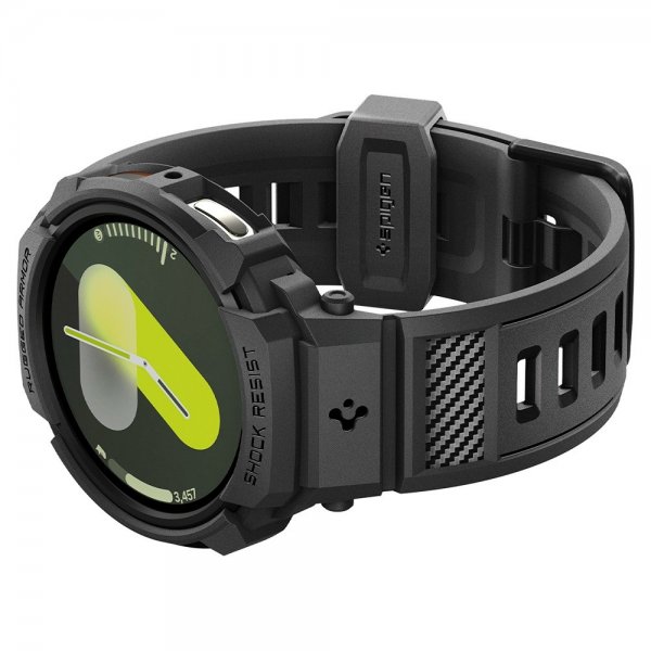 Spigen Samsung Galaxy Watch 8 44mm ranneke ja suojakotelo Rugged Armor Pro Matte Black