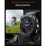 Spigen Samsung Galaxy Watch 8 Classic 46mm ranneke ja suojakotelo Rugged Armor Pro Matte Black