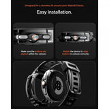 Spigen Samsung Galaxy Watch 8 Classic 46mm ranneke ja suojakotelo Rugged Armor Pro Matte Black