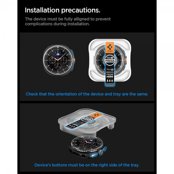 Spigen Samsung Galaxy Watch 8 Classic 46mm Näytönsuoja GLAS.tR EZ Fit 2-pakkaus
