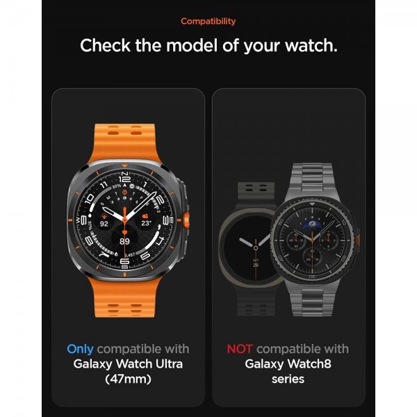 Spigen Samsung Galaxy Watch Ultra 47mm ranneke WBF0 Musta