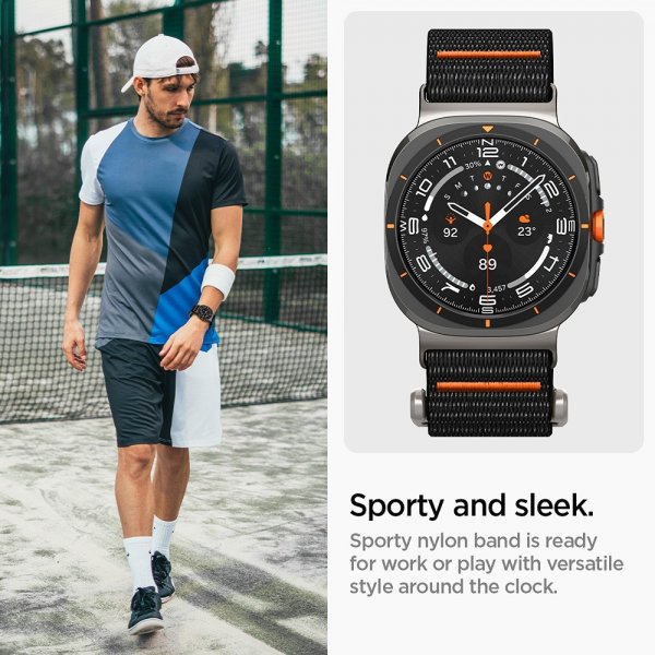 Spigen Samsung Galaxy Watch Ultra -ranneke DuraPro Flex, musta
