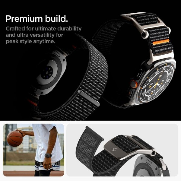 Spigen Samsung Galaxy Watch Ultra -ranneke DuraPro Flex, musta