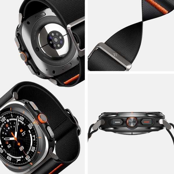 Spigen Samsung Galaxy Watch Ultra -ranneke Lite Fit, musta