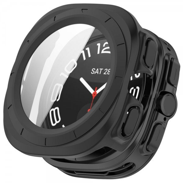 Samsung Galaxy Watch Ultra Kuori sisäänrakennetulla näytönsuojalla, musta