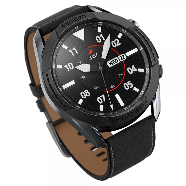 Spigen Samsung Galaxy Watch3 45mm Kuori Chrono Shield Musta
