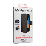 Celly Samsung Galaxy Xcover 6 Pro -kotelo Wally Wallet Case - Musta