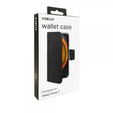 Celly Samsung Galaxy XCover 7 suojakotelo Wally Wallet Case, musta