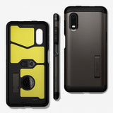 Spigen Samsung Galaxy XCover Pro -suojakuori Tough Armor Gunmetal