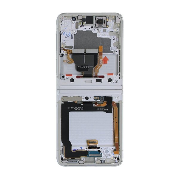Samsung Galaxy Z Flip 3 5G 2021 (F711) LCD-näyttö, alkuperäinen – kermanvärinen