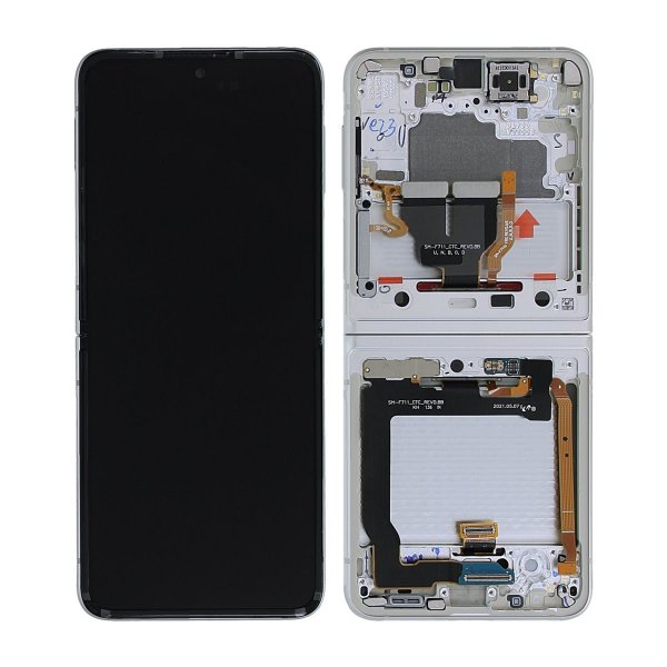 Samsung Galaxy Z Flip 3 5G 2021 (F711) LCD-näyttö, alkuperäinen – kermanvärinen
