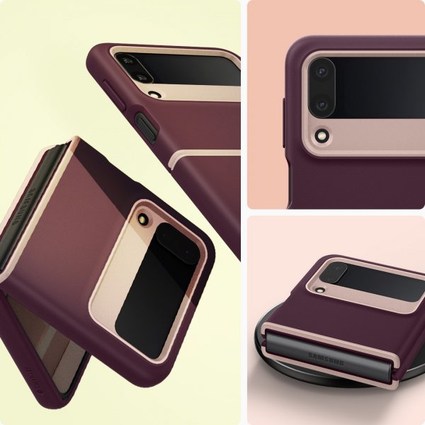 Caseology Samsung Galaxy Z Flip 4 -suojakuori Nano Pop Burgundy Bean