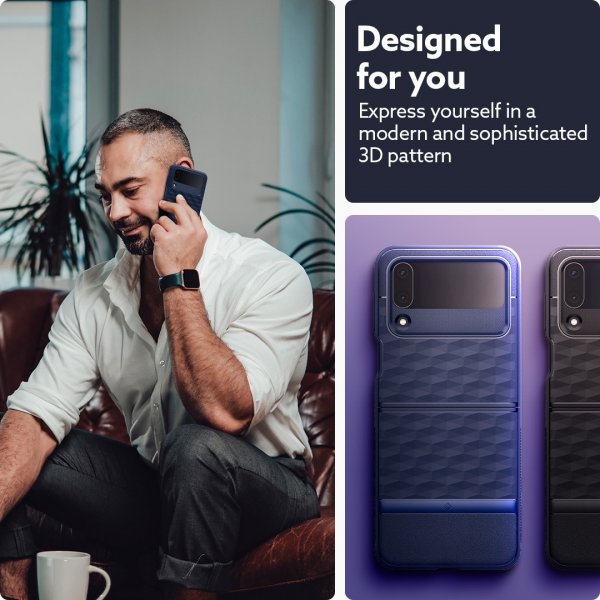 Caseology Samsung Galaxy Z Flip 4 -kuori, Parallax Midnight Blue