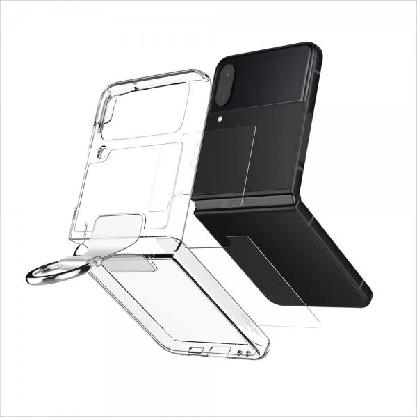 Spigen Samsung Galaxy Z Flip 4 Suojakuori Thin Fit Ring My Sketch Crystal Clear