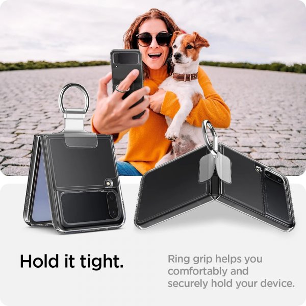Spigen Samsung Galaxy Z Flip 4 Suojakuori Thin Fit Ring My Sketch Crystal Clear