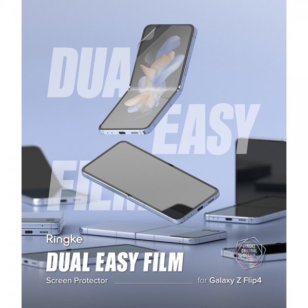 Ringke Samsung Galaxy Z Flip 4 -näytönsuoja Dual Easy Film 2-pakkaus