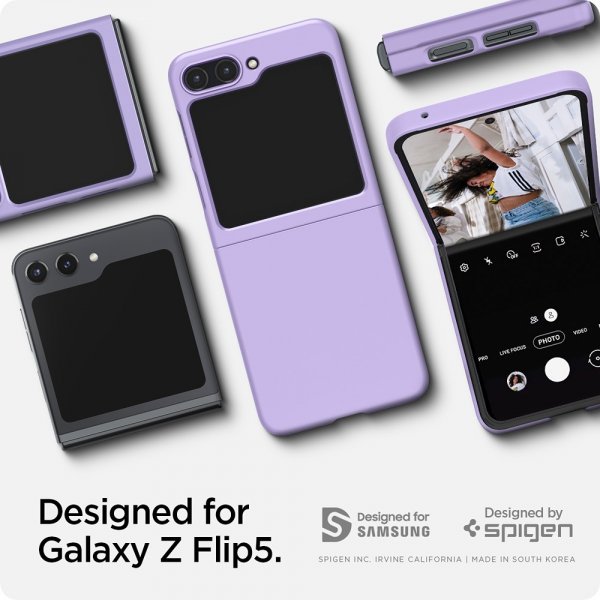 Spigen Samsung Galaxy Z Flip 5 Suojakuori Air Skin Rose Purple