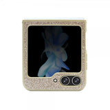 Guess Samsung Galaxy Z Flip 5 Kuori Glitter Flakes Metallilogo Kulta