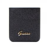Guess Samsung Galaxy Z Flip 5 Kuoret Glitter Flakes Metal Logo Musta