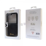 Guess Samsung Galaxy Z Flip 5 Kuoret Glitter Flakes Metal Logo Musta