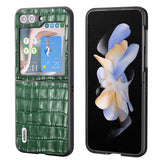 ABEEL Samsung Galaxy Z Flip 5 Kuori Krokotiilipinta Vihreä