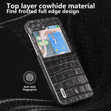 ABEEL Samsung Galaxy Z Flip 5 Suojakuori Krokotiilipinta Musta