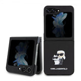 Karl Lagerfeld Samsung Galaxy Z Flip 5 Suojakuori NFT Karl & Choupette Pin Saffiano Musta