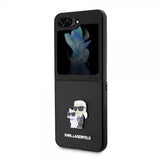 Karl Lagerfeld Samsung Galaxy Z Flip 5 Suojakuori NFT Karl & Choupette Pin Saffiano Musta