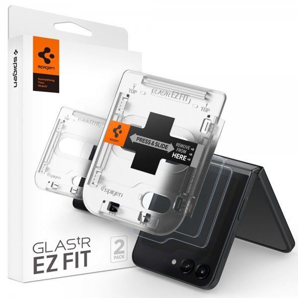 Spigen Samsung Galaxy Z Flip 5 Näytönsuoja GLAS.tR EZ Fit 2-pakkaus