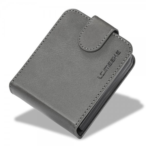 Lc.Imeeke Samsung Galaxy Z Flip 6/Flip 7 FE Suojakuori Korttipaikalla Jalustatoiminto Harmaa