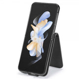 Lc.Imeeke Samsung Galaxy Z Flip 6/Flip 7 FE suojakotelo, jossa korttipaikka ja jalustatoiminto, musta