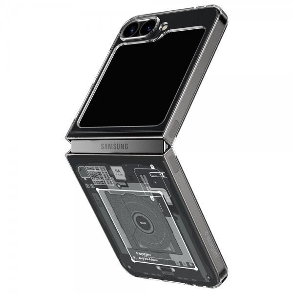 Spigen Samsung Galaxy Z Flip 6/Galaxy Z Flip 7 FE -kuori Air Skin Zero One, musta