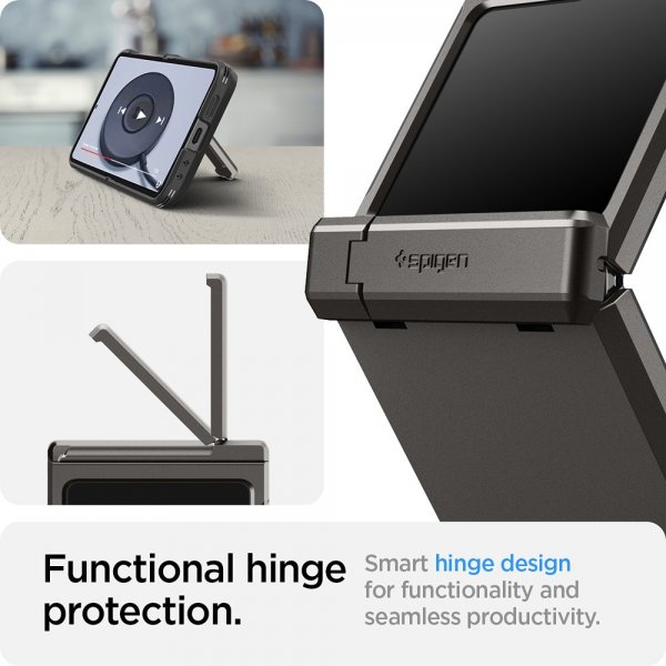 Spigen Samsung Galaxy Z Flip 6/Galaxy Z Flip 7 FE -suojakuori Tough Armor Pro Gunmetal