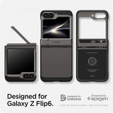 Spigen Samsung Galaxy Z Flip 6/Galaxy Z Flip 7 FE -suojakuori Tough Armor Pro Gunmetal
