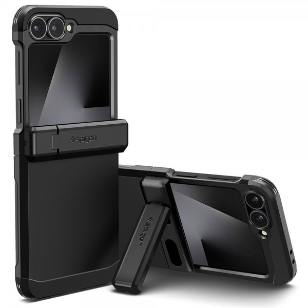Spigen Samsung Galaxy Z Flip 6/Galaxy Z Flip 7 FE -suojakuori Tough Armor Pro MagFit Musta