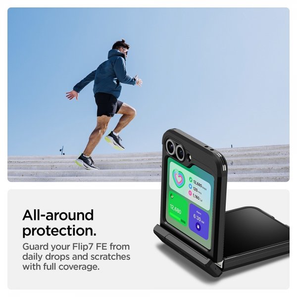 Spigen Samsung Galaxy Z Flip 6/Galaxy Z Flip 7 FE -suojakuori Tough Armor Pro MagFit Musta