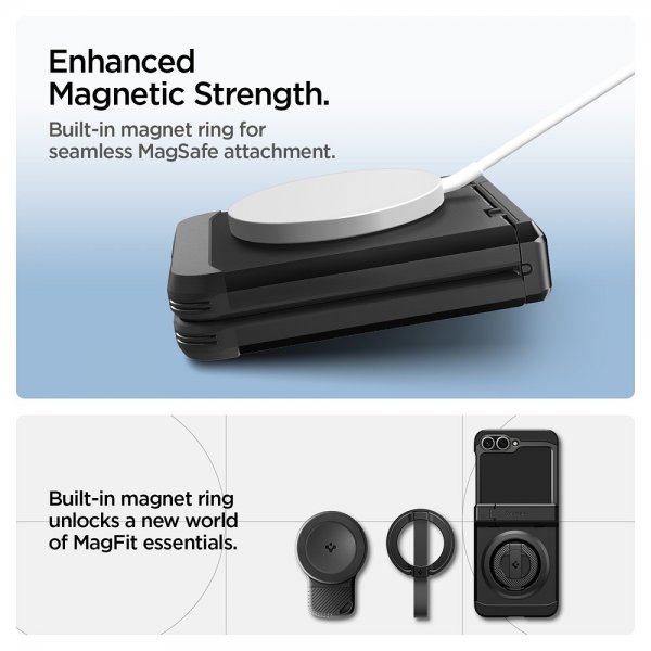 Spigen Samsung Galaxy Z Flip 6/Galaxy Z Flip 7 FE -suojakuori Tough Armor Pro MagFit Musta