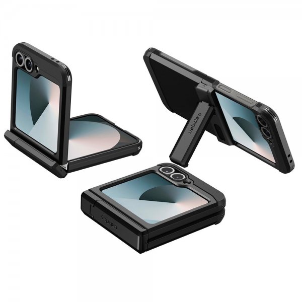 Spigen Samsung Galaxy Z Flip 6/Galaxy Z Flip 7 FE -suojakuori Tough Armor Pro MagFit Musta