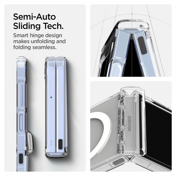 Spigen Samsung Galaxy Z Flip 6/Galaxy Z Flip 7 FE Kuori Ultra Hybrid Pro MagFit kirkas valkoinen