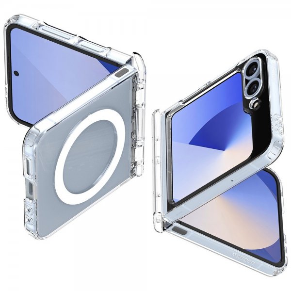Spigen Samsung Galaxy Z Flip 6/Galaxy Z Flip 7 FE Kuori Ultra Hybrid Pro MagFit kirkas valkoinen